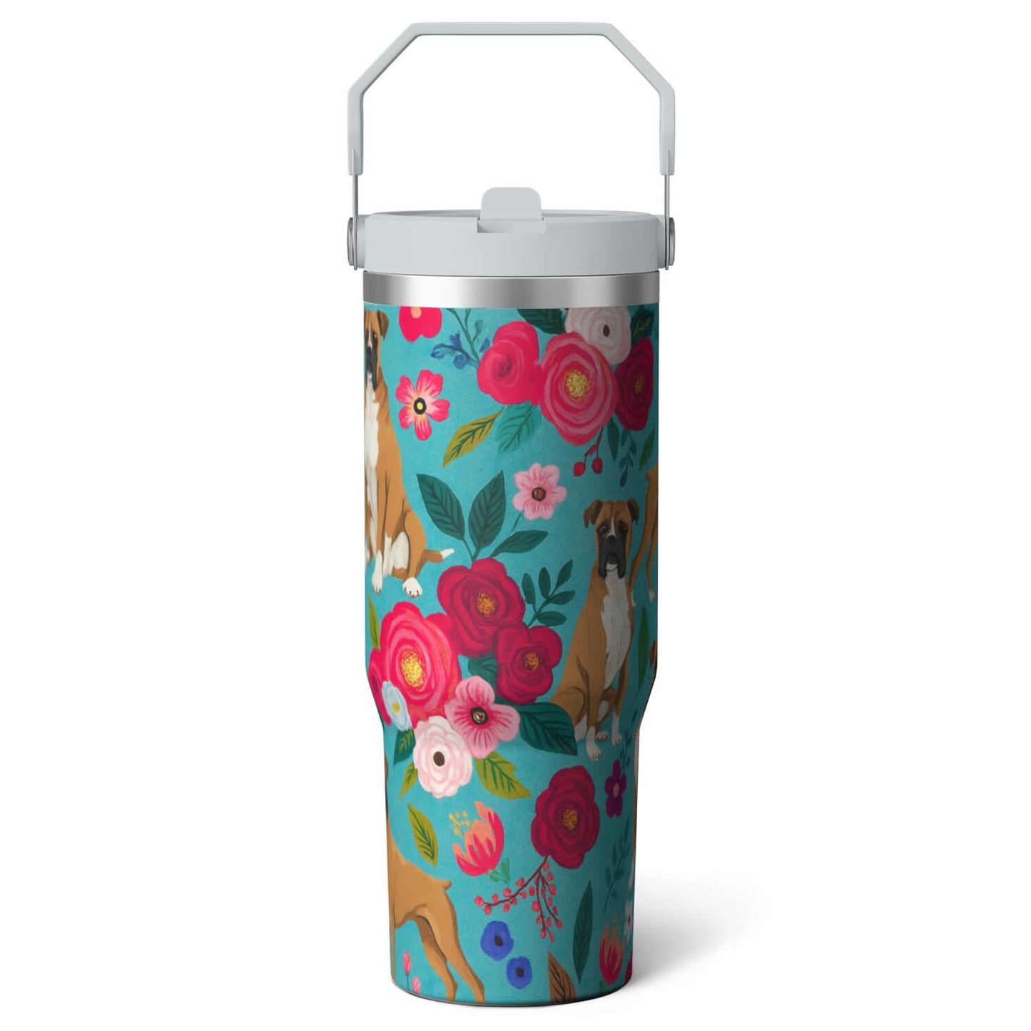 1pc shark 30oz Tumbler with Straw & Handle - Insulated Stainless Steel Cup | Holiday Gift for Man Women (Christmas, Valentine's, Birthday)