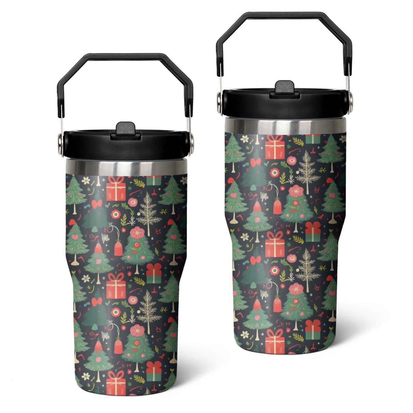 20 Oz Tumbler Christmas Tree Gift Tumbler with Lid and Straw, Birthday Gift Cup for Friend Women Men Coffee Travel Mug Thanksgiving Day Halloween Christmas Gift Water Bottle