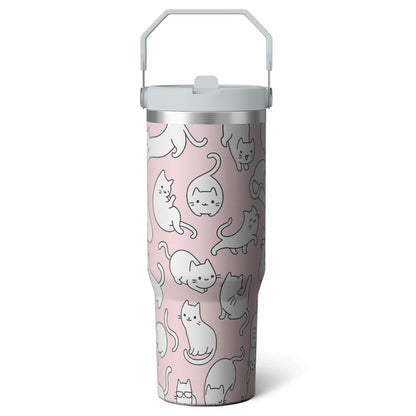 1pc Halloween Bat 30oz Tumbler with Straw & Handle - Insulated Stainless Steel Cup | Holiday Gift for Man Women (Christmas, Valentine's, Birthday)