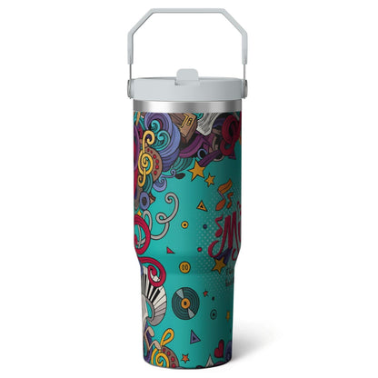 1pc Hummingbird 30oz Tumbler with Straw & Handle - Insulated Stainless Steel Cup | Holiday Gift for Man Women (Christmas, Valentine's, Birthday)