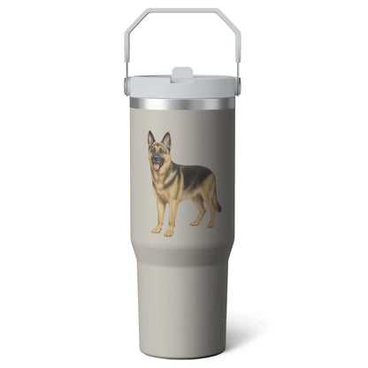 1pc Bow 30oz Tumbler with Straw & Handle - Insulated Stainless Steel Cup | Holiday Gift for Man Women (Christmas, Valentine's, Birthday)