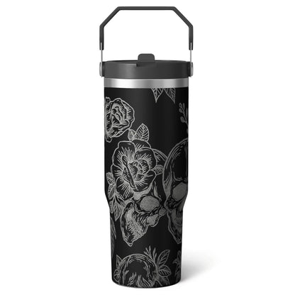 1pc cherry 30oz Tumbler with Straw & Handle - Insulated Stainless Steel Cup | Holiday Gift for Man Women (Christmas, Valentine's, Birthday)