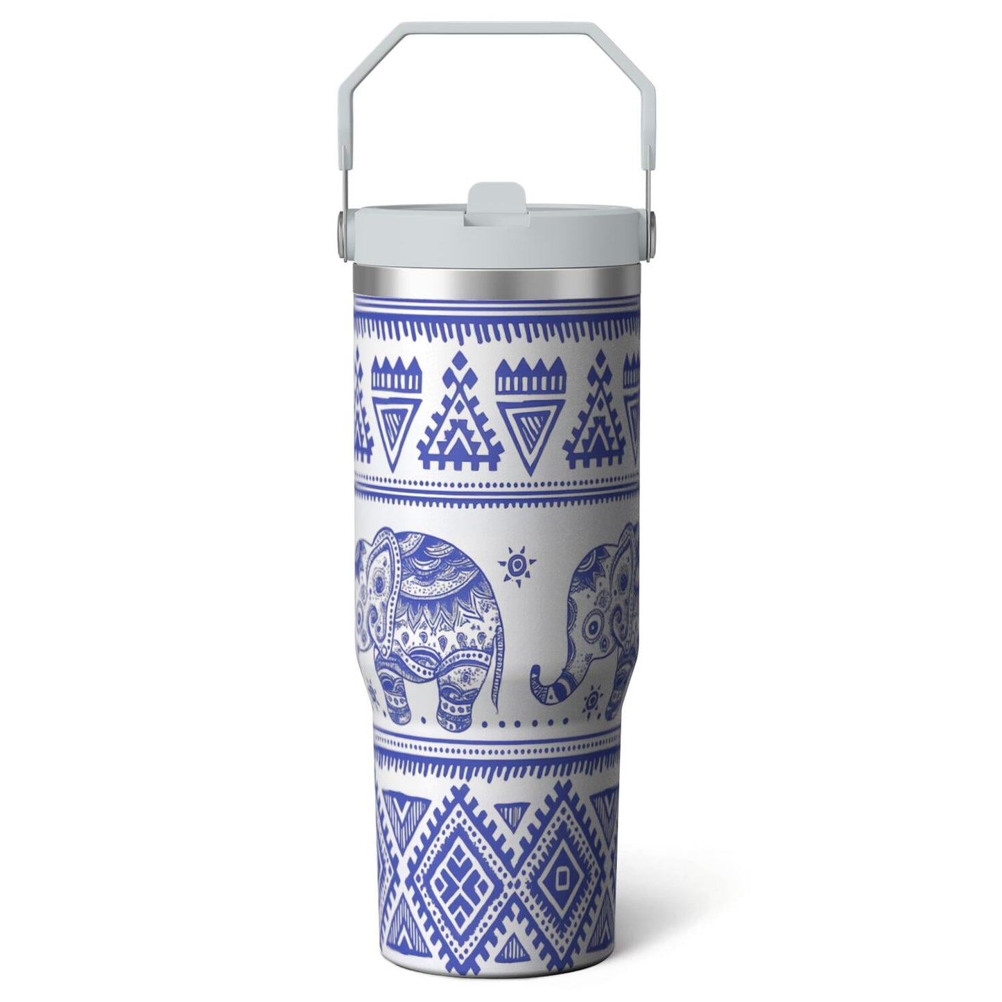 1pc Hummingbird 30oz Tumbler with Straw & Handle - Insulated Stainless Steel Cup | Holiday Gift for Man Women (Christmas, Valentine's, Birthday)