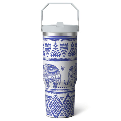 1pc Hummingbird 30oz Tumbler with Straw & Handle - Insulated Stainless Steel Cup | Holiday Gift for Man Women (Christmas, Valentine's, Birthday)