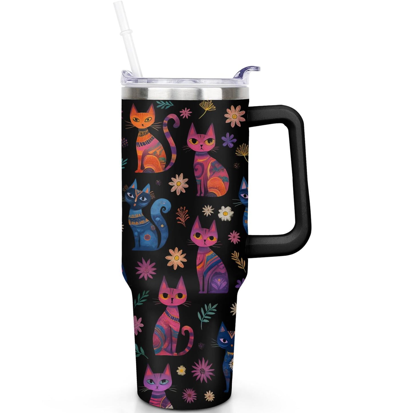 1pc Goose 40oz Tumbler with Straw & Handle - Insulated Stainless Steel Cup | Holiday Gift for Man Women (Christmas, Valentine's, Birthday)