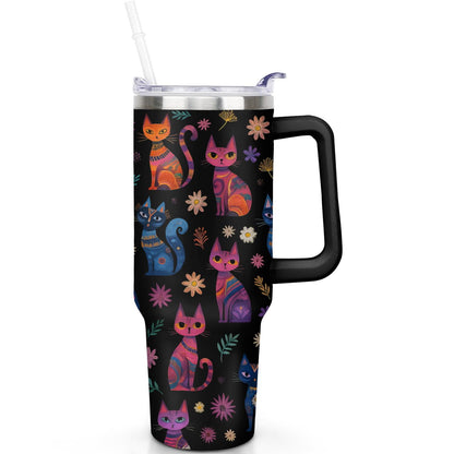 1pc Goose 40oz Tumbler with Straw & Handle - Insulated Stainless Steel Cup | Holiday Gift for Man Women (Christmas, Valentine's, Birthday)