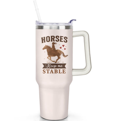 1pc daisy 40oz Tumbler with Straw & Handle - Insulated Stainless Steel Cup | Holiday Gift for Man Women (Christmas, Valentine's, Birthday)