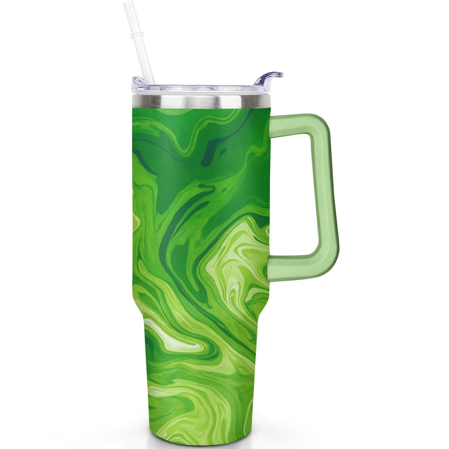 1pc Sunflower 40oz Tumbler with Straw & Handle - Insulated Stainless Steel Cup | Holiday Gift for Man Women (Christmas, Valentine's, Birthday)