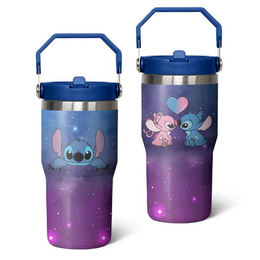 20oz Cartoon Movie Stainless Steel Tumbler with Lid and Straw,Spill Proof Cartoon Travel Cup for Cartoon Lovers,Double Wall Vacuum Insulated Coffee Mug with Top Handle Pink