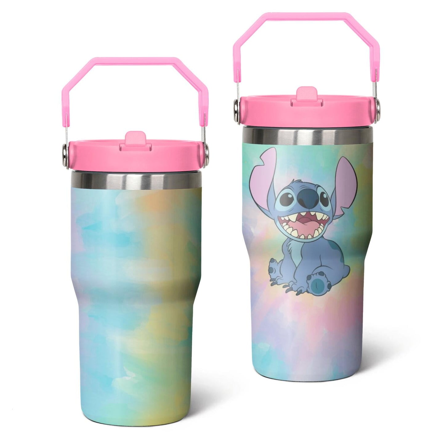 20oz Cartoon Movie Stainless Steel Tumbler with Lid and Straw,Spill Proof Cartoon Travel Cup for Cartoon Lovers,Double Wall Vacuum Insulated Coffee Mug with Top Handle Pink