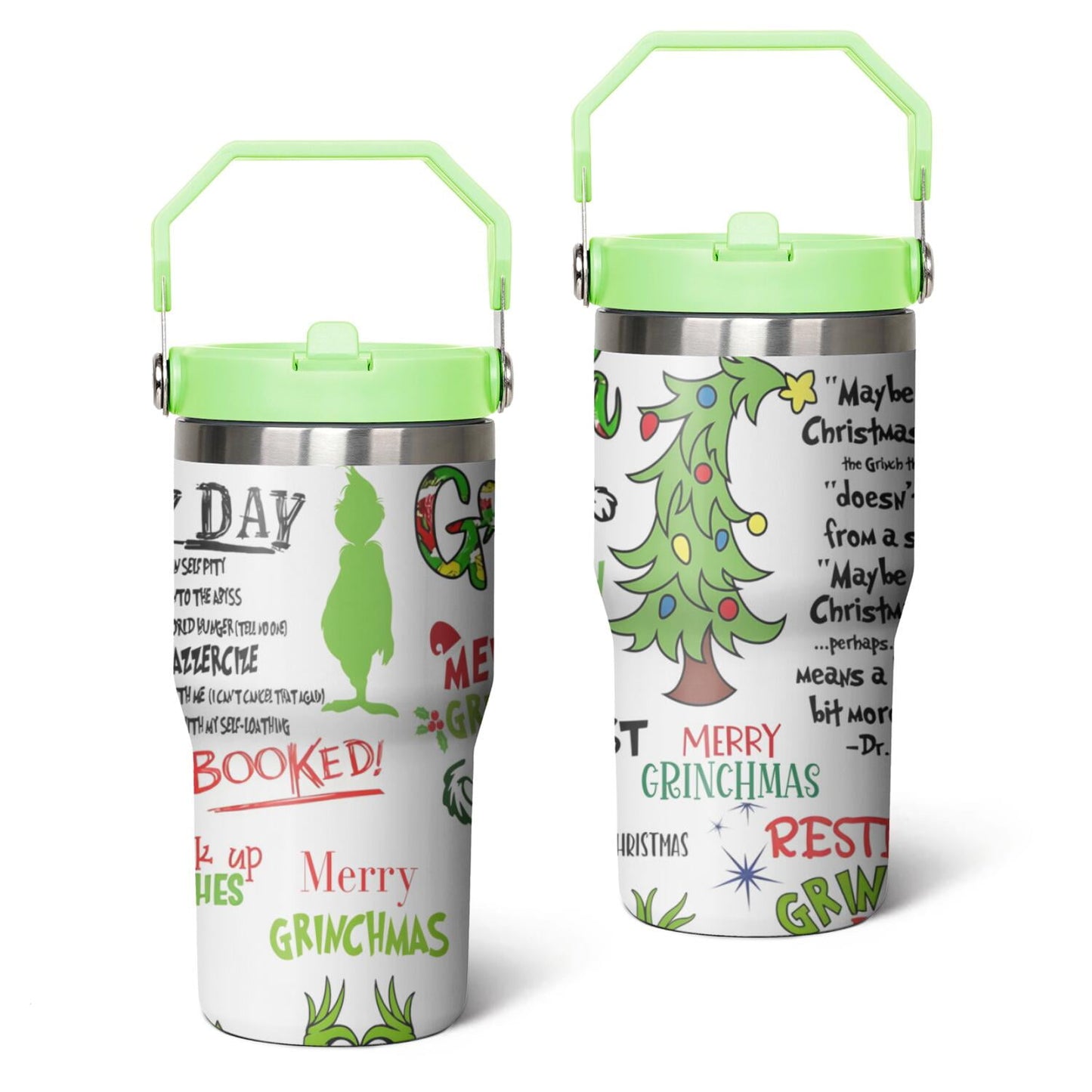 20oz Stainless Steel Tumbler with Lid and Straw,Spill Proof  Travel Cup Double Wall Vacuum Insulated Coffee Mug with Top Handle Crimson