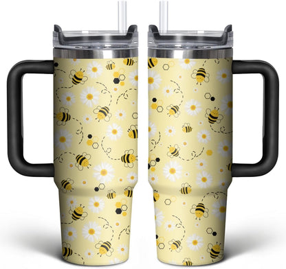 Football Lover Gift 30 oz Flip Straw Tumbler with Top Handle Football Pattern BPA-Free Leak Proof Stainless Steel Insulated Vacuum Flip Top Water Bottle for Sporting Working