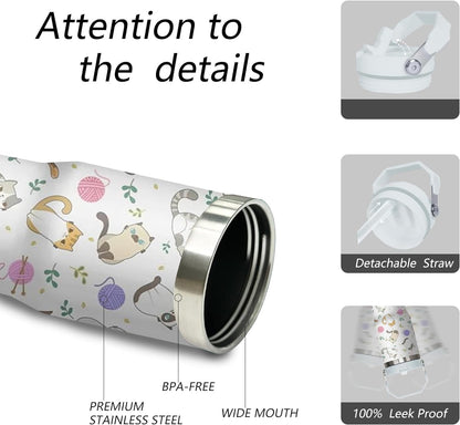 30 oz Purple Butterfly Tumbler with Handle and Filp Straw, Stainless Steel Cup with Lid and Straw, Travel Coffee Mug Insulated Water Bottle,Christmas Birthday Mothers Day Gifts for Women Animal Lovers
