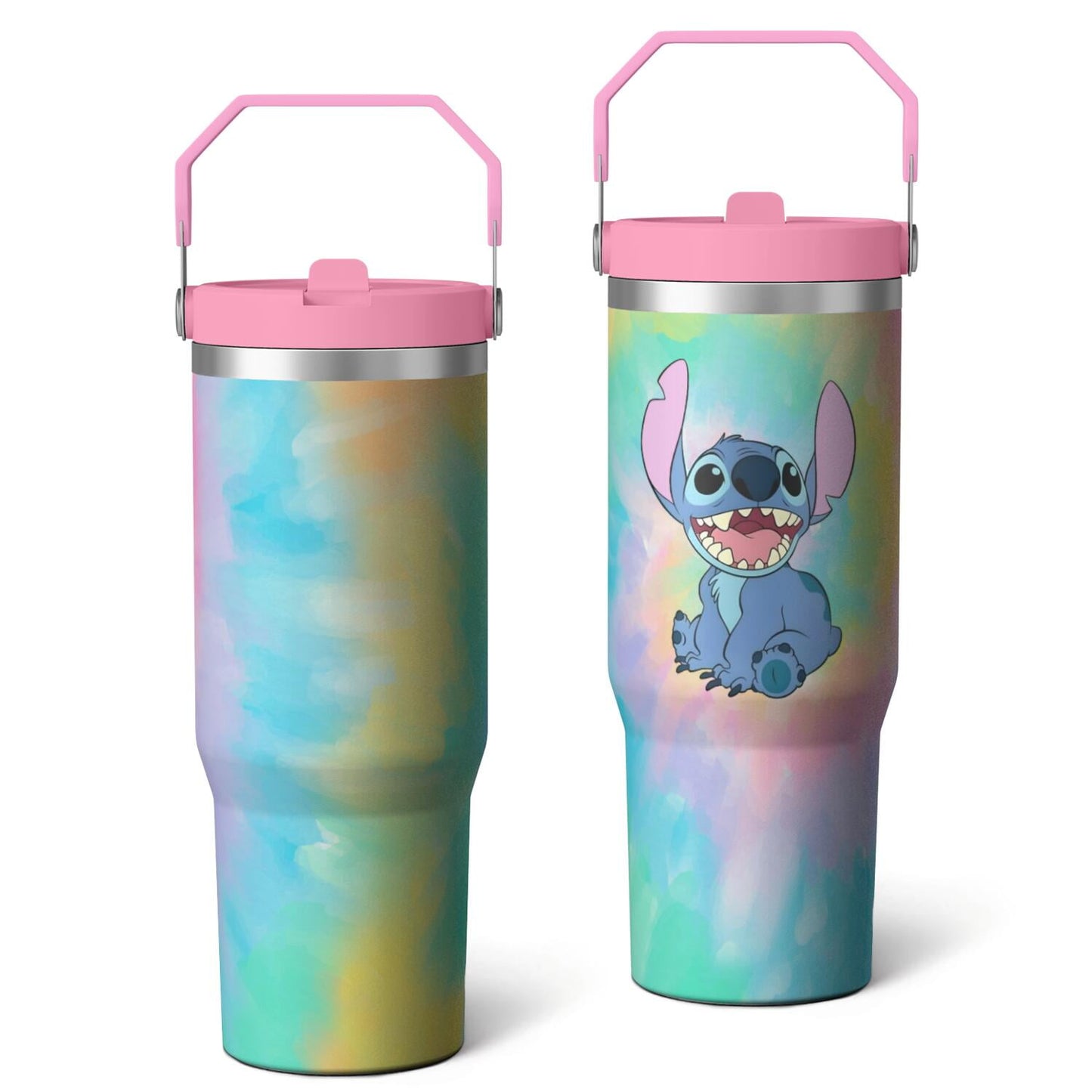 30oz Cartoon Movie Stainless Steel Tumbler with Lid and Straw,Spill Proof Cartoon Travel Cup for Cartoon Lovers,Double Wall Vacuum Insulated Coffee Mug with Top Handle Blue
