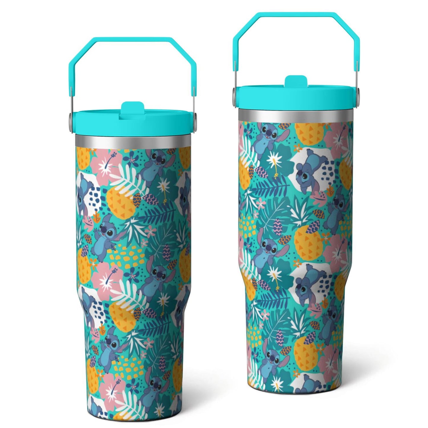 30oz Cartoon Movie Stainless Steel Tumbler with Lid and Straw,Spill Proof Cartoon Travel Cup for Cartoon Lovers,Double Wall Vacuum Insulated Coffee Mug with Top Handle Blue
