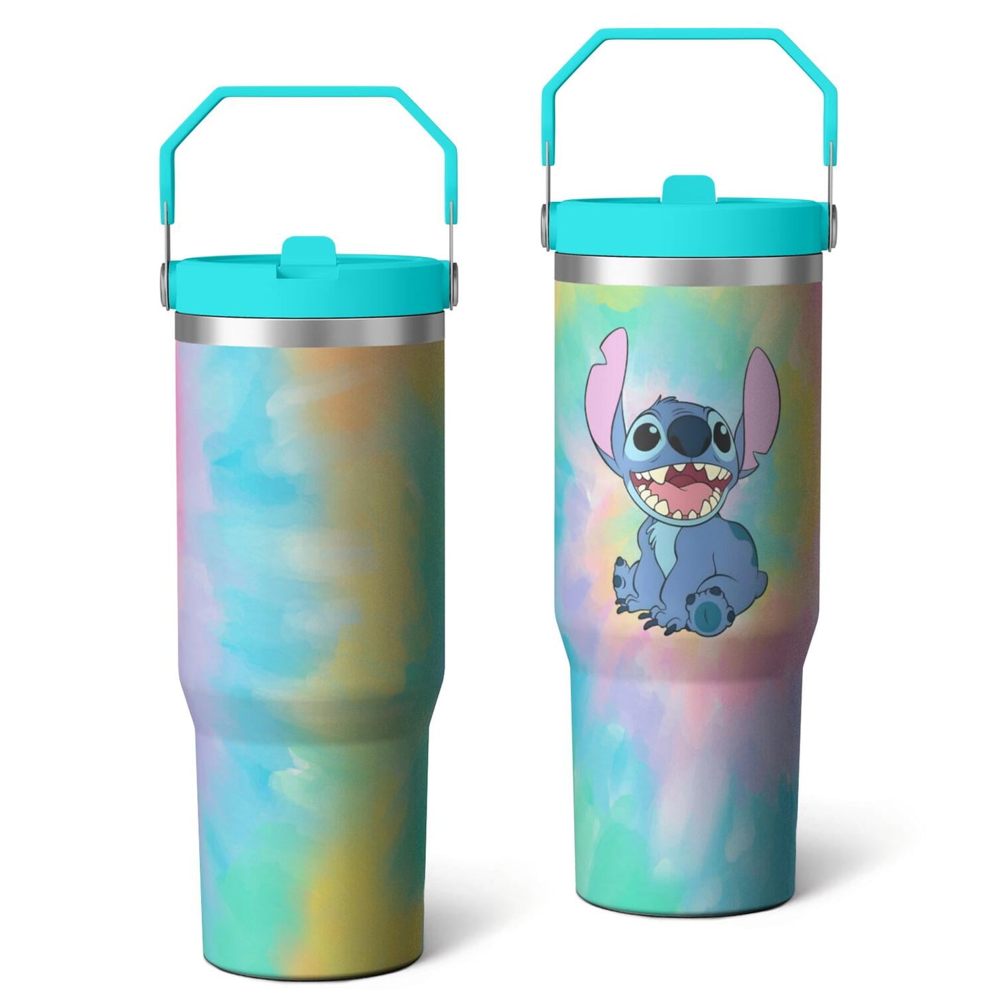 30oz Cartoon Movie Stainless Steel Tumbler with Lid and Straw,Spill Proof Cartoon Travel Cup for Cartoon Lovers,Double Wall Vacuum Insulated Coffee Mug with Top Handle Blue