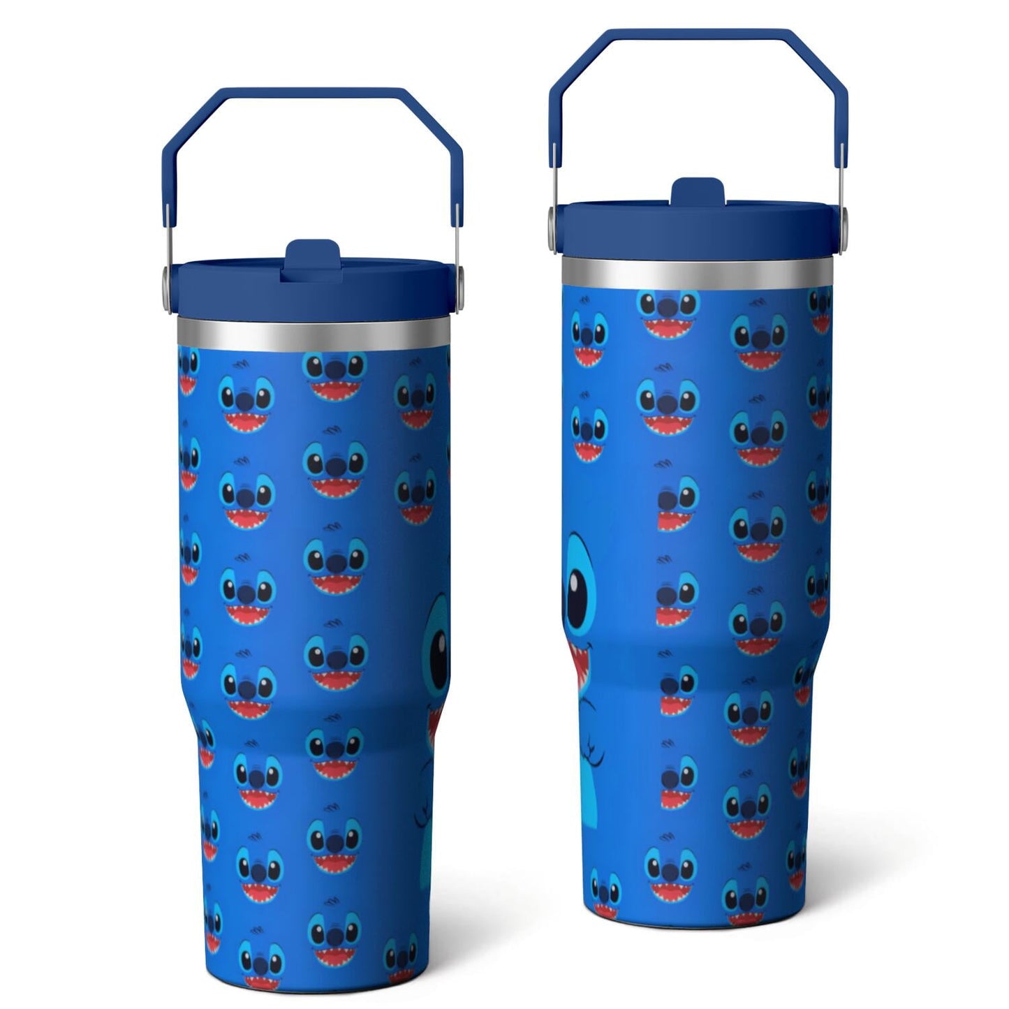 30oz Cartoon Movie Stainless Steel Tumbler with Lid and Straw,Spill Proof Cartoon Travel Cup for Cartoon Lovers,Double Wall Vacuum Insulated Coffee Mug with Top Handle Blue