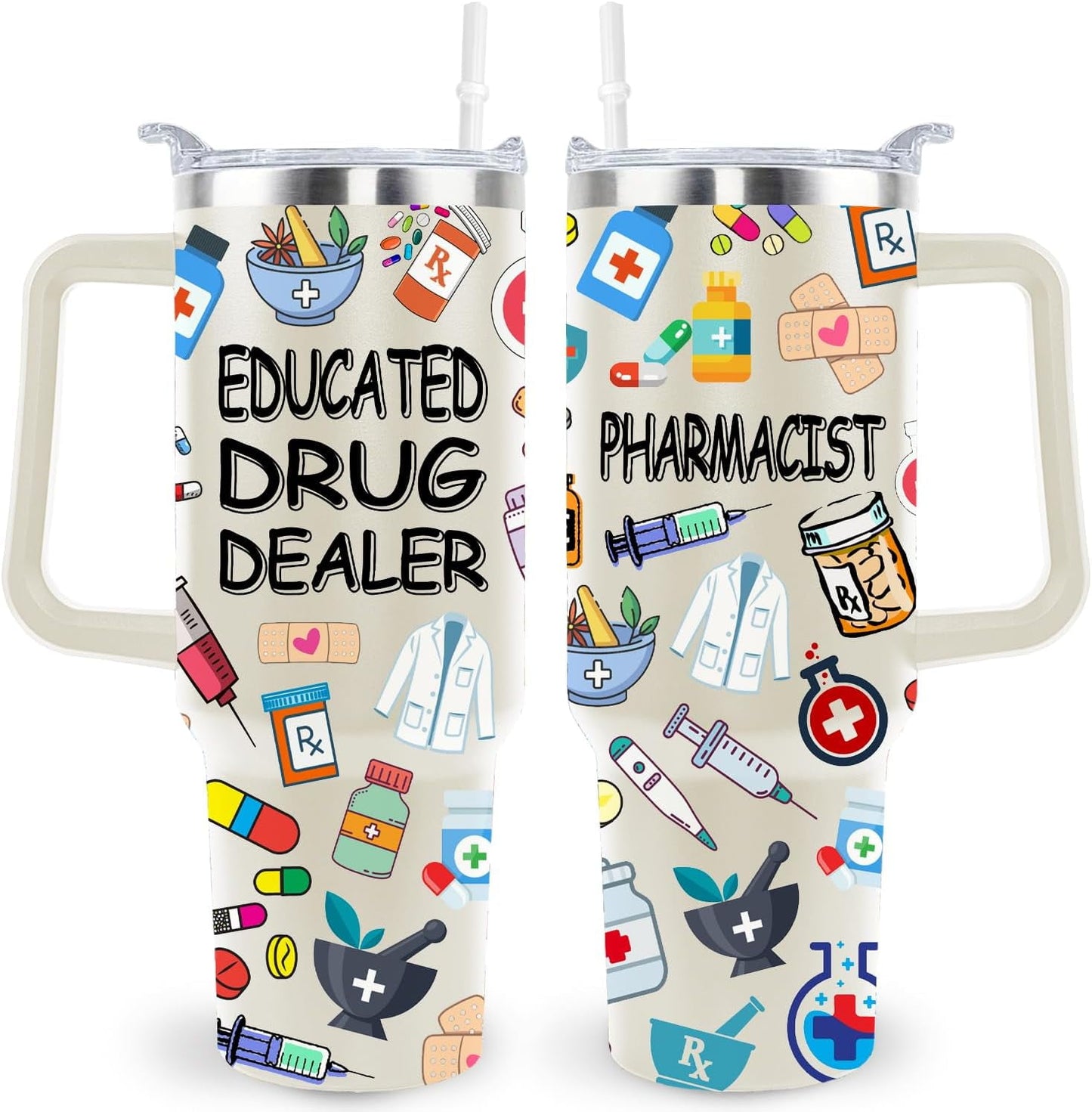 40 Oz Respiratory Therapist Tumbler Cup Respiratory Therapist Gifts Stainless Steel Insulated Travel Coffee Mug with Handle Respiratory Therapist Week Gifts for Women Men