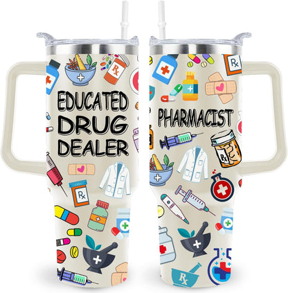 40 Oz Respiratory Therapist Tumbler Cup Respiratory Therapist Gifts Stainless Steel Insulated Travel Coffee Mug with Handle Respiratory Therapist Week Gifts for Women Men