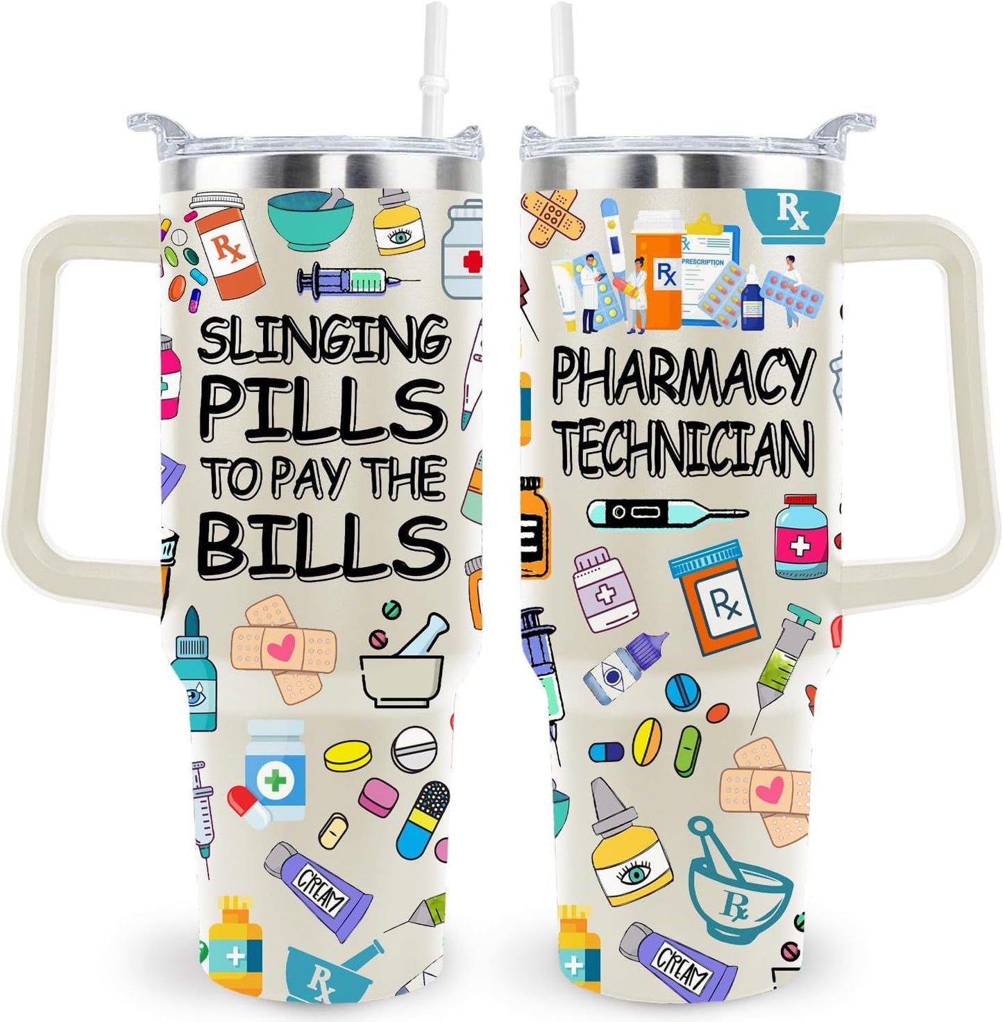 40 Oz Respiratory Therapist Tumbler Cup Respiratory Therapist Gifts Stainless Steel Insulated Travel Coffee Mug with Handle Respiratory Therapist Week Gifts for Women Men