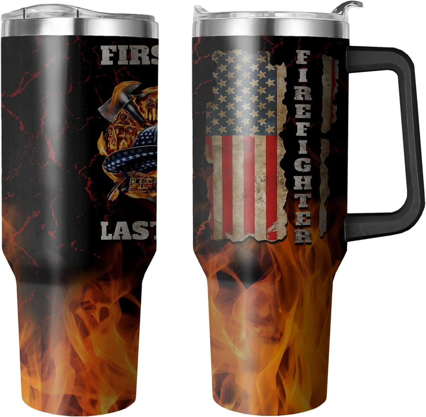 40 Oz Tumbler with Handle and Straw, Double Wall Coffee Travel Mug Spill Proof Leak Proof, Reusable Insulated Water Bottle 40 Oz, Stainless Steel Cup with Handle and Straw Gifts for Women