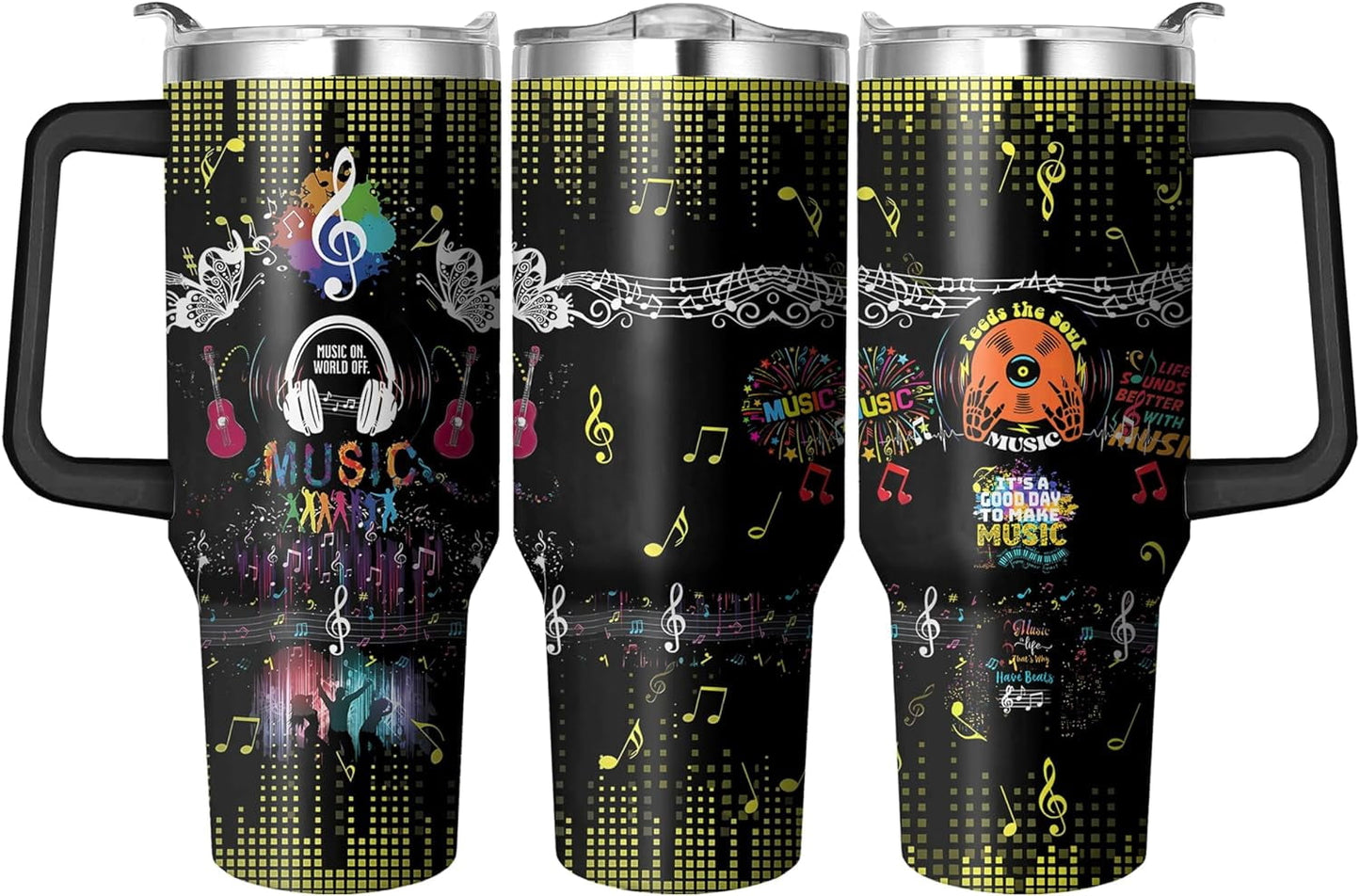 40 Oz Tumbler with Handle and Straw, Double Wall Coffee Travel Mug Spill Proof Leak Proof, Reusable Insulated Water Bottle 40 Oz, Stainless Steel Cup with Handle and Straw Gifts for Women