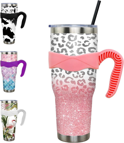 40 oz Tumbler with Handle and Straw 40oz Blue Purple Butterfly Cup Insulated Coffee Travel Mug Spill Proof Leak Proof 40 ounce Stainless Steel Slim 40 oz tumbler with handle and Lid