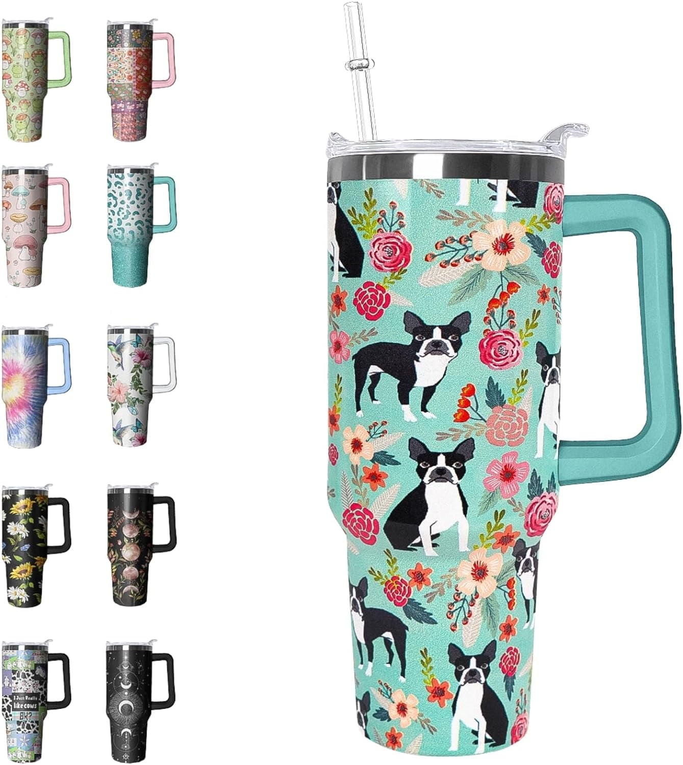40 oz Tumbler with Handle and Straw Leak Proof Tumbler 40 oz Insulated Cup with Handle Hummingbird Coffee Travel Mug 40 oz Hummingbird Tumbler with Handle Hummingbird Gifts for Women