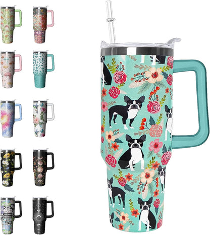 40 oz Tumbler with Handle and Straw Leak Proof Tumbler 40 oz Insulated Cup with Handle Hummingbird Coffee Travel Mug 40 oz Hummingbird Tumbler with Handle Hummingbird Gifts for Women