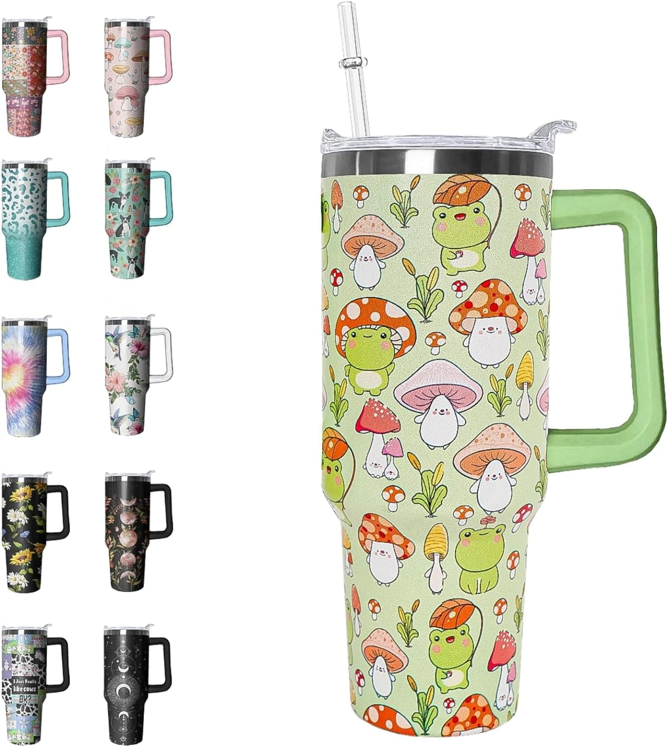 40 oz Tumbler with Handle and Straw Leak Proof Tumbler 40 oz Insulated Cup with Handle Hummingbird Coffee Travel Mug 40 oz Hummingbird Tumbler with Handle Hummingbird Gifts for Women