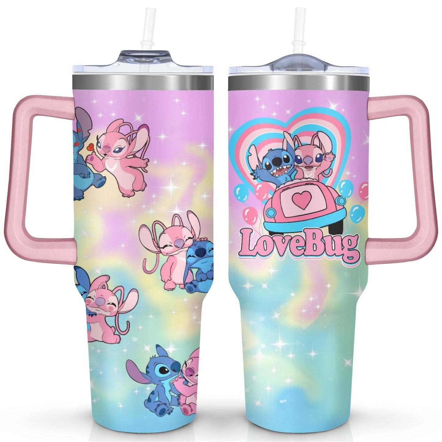 40oz Cartoon Movie Stainless Steel Tumbler with Lid and Straw,Spill Proof Cartoon Travel Cup for Cartoon Lovers Double Wall Vacuum Insulated Coffee Mug with Handle Greenish-blue
