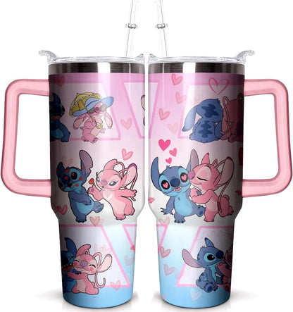 30oz Cartoon Tumbler for Cartoon Lovers,Cartoon Movie Stainless Steel Tumbler with Handle and Flip Straw Travel Mug Tumbler Cup Keeps Drinks Cold & Hot, Style 2