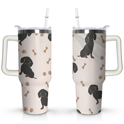 Gift for Dog Lovers Cute Dog Tumbler for Women - 40oz Dog Tumblers with Handle Straw and Lid Tumbler Cup Travel Coffee Mug