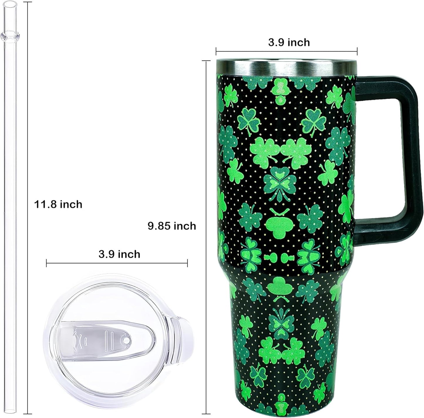 40oz Easter Bunny Tumbler with Handle and Straw, Rabbit Stainless Steel Travel Mug Water Bottle, Vacuum Insulated Cup, Gifts for Women Bunny Lovers
