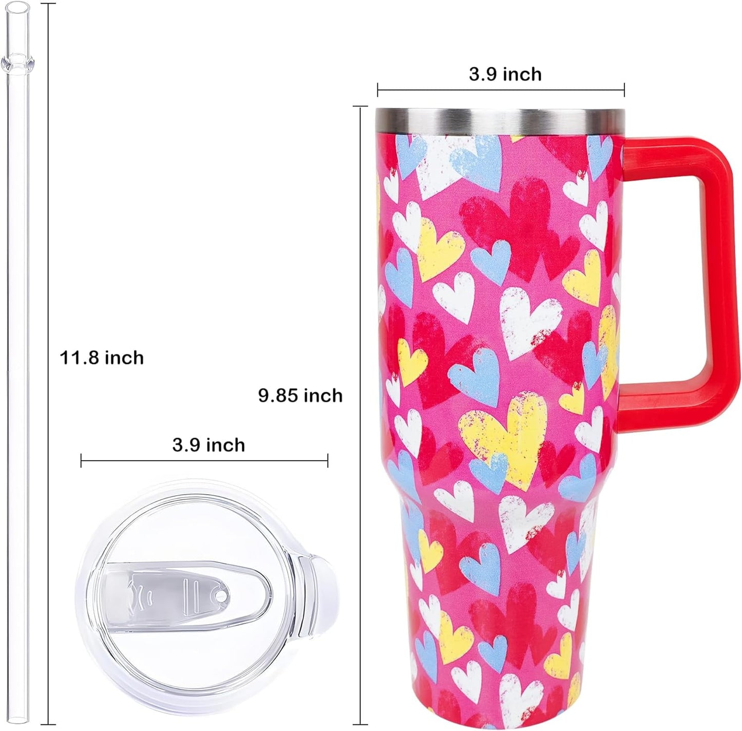 40oz Easter Bunny Tumbler with Handle and Straw, Rabbit Stainless Steel Travel Mug Water Bottle, Vacuum Insulated Cup, Gifts for Women Bunny Lovers