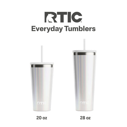 RTIC 28 oz Ceramic Lined Everyday Tumbler, Spill-Resistant Straw Lid, Plum Glitter