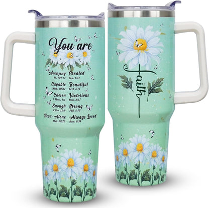 40oz Bee Tumbler With Handle Lid and Straw -Bee gifts for women Bee Travel Coffee Cup-Bee Gifts For Bee Lover-Bee Mugs