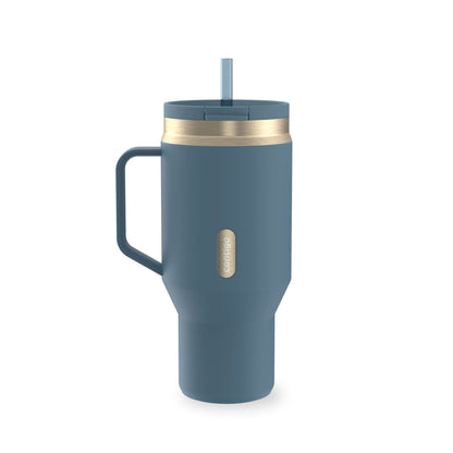 Contigo 30 oz Stainless Steel Water Bottle Tumbler with Straw – Leak-Proof Insulated Travel Mug, Reusable Water Bottle, Side Handle, Black/Bronze