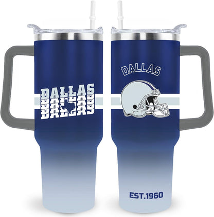 Kansas City Tumbler Cup - Kansas City Gifts for Men - 40 OZ Insulated Stainless Steel Coffee Travel Mug with Lid and Straw