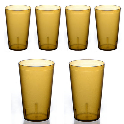 Clear Frosted Drinking Glasses,Reusable Drinking Cups, Large Capacity Beverages Cups,Amber Cold Drink Cups,Unbreakable Plastic Tumbler,for Birthday Party Picnic Buffet 16oz