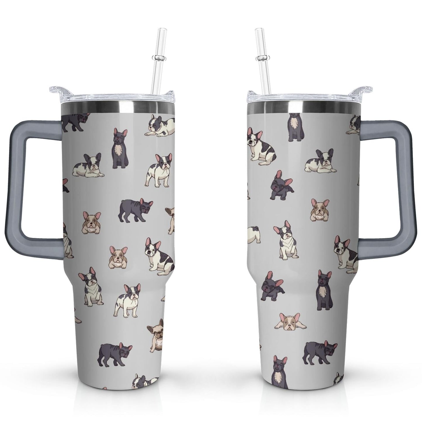 Gift for Dog Lovers Cute Dog Tumbler for Women - 40oz Dog Tumblers with Handle Straw and Lid Tumbler Cup Travel Coffee Mug