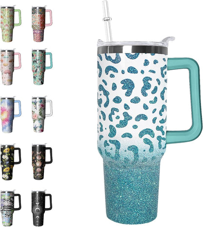 40 oz Tumbler with Handle and Straw Leak Proof Tumbler 40 oz Insulated Cup with Handle Hummingbird Coffee Travel Mug 40 oz Hummingbird Tumbler with Handle Hummingbird Gifts for Women