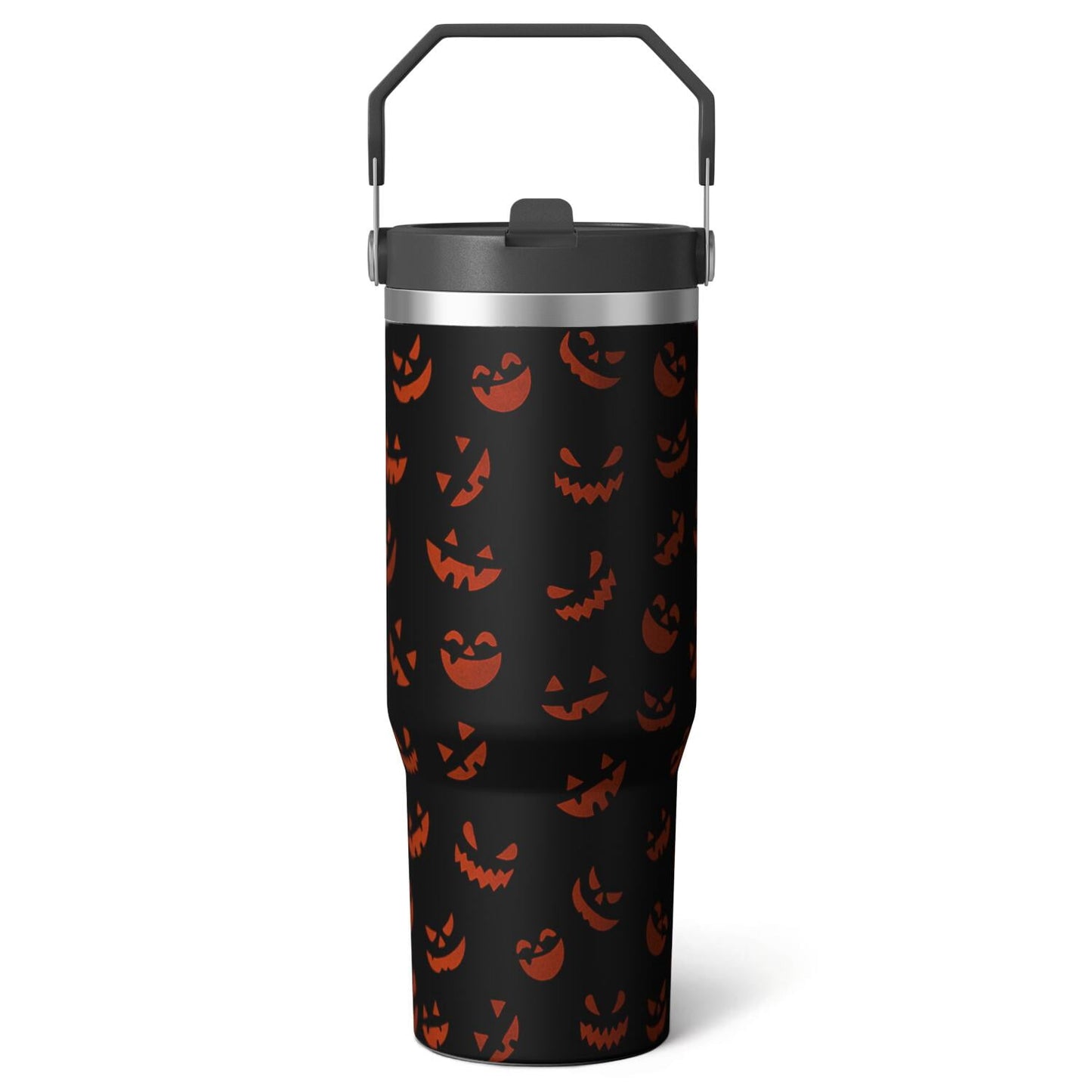 1pc Halloween Bat 30oz Tumbler with Straw & Handle - Insulated Stainless Steel Cup | Holiday Gift for Man Women (Christmas, Valentine's, Birthday)