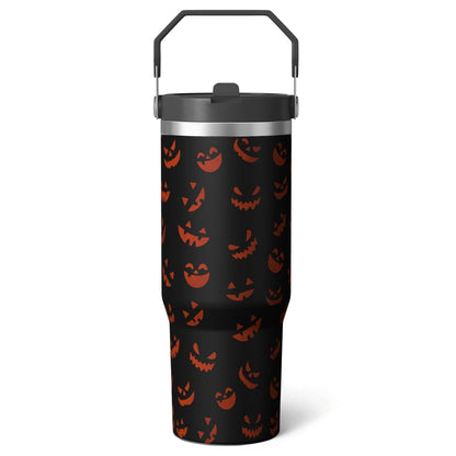 1pc Halloween Bat 30oz Tumbler with Straw & Handle - Insulated Stainless Steel Cup | Holiday Gift for Man Women (Christmas, Valentine's, Birthday)