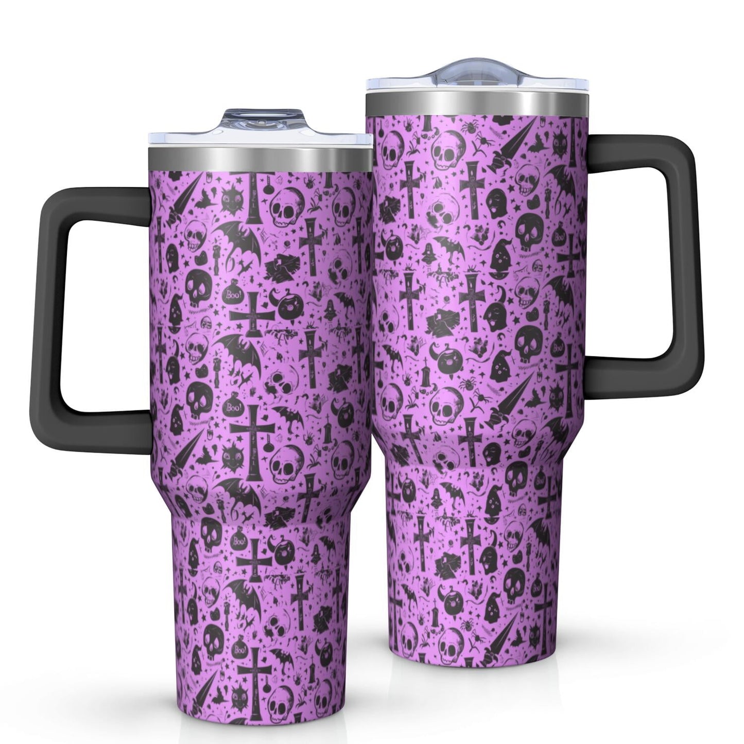 Halloween Style Mega Mug 40oz – Stainless Steel Insulated Tumbler with Handle and Straw, Large Capacity Travel Cup for Hot & Cold Drinks