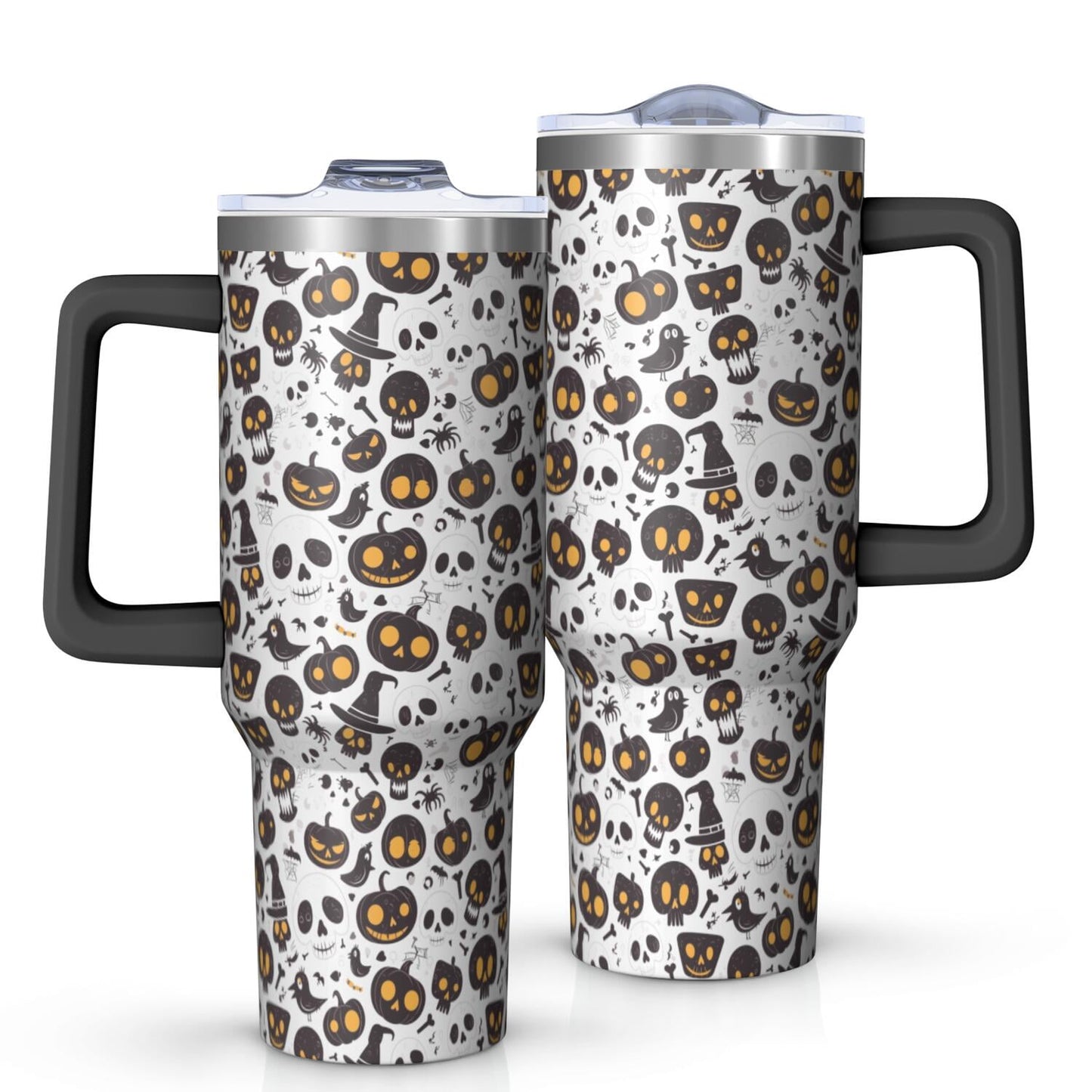 Halloween Style Mega Mug 40oz – Stainless Steel Insulated Tumbler with Handle and Straw, Large Capacity Travel Cup for Hot & Cold Drinks