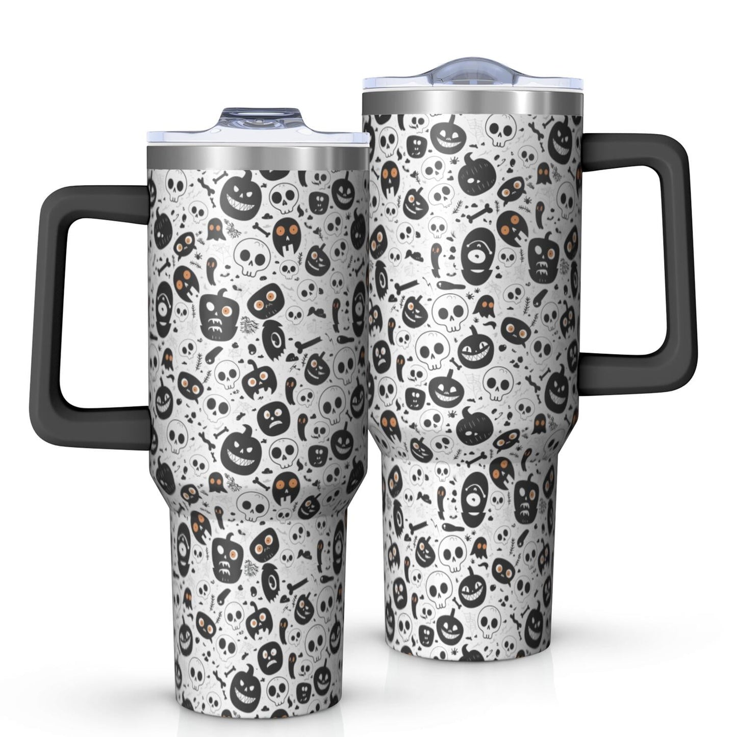 Halloween Style Mega Mug 40oz – Stainless Steel Insulated Tumbler with Handle and Straw, Large Capacity Travel Cup for Hot & Cold Drinks