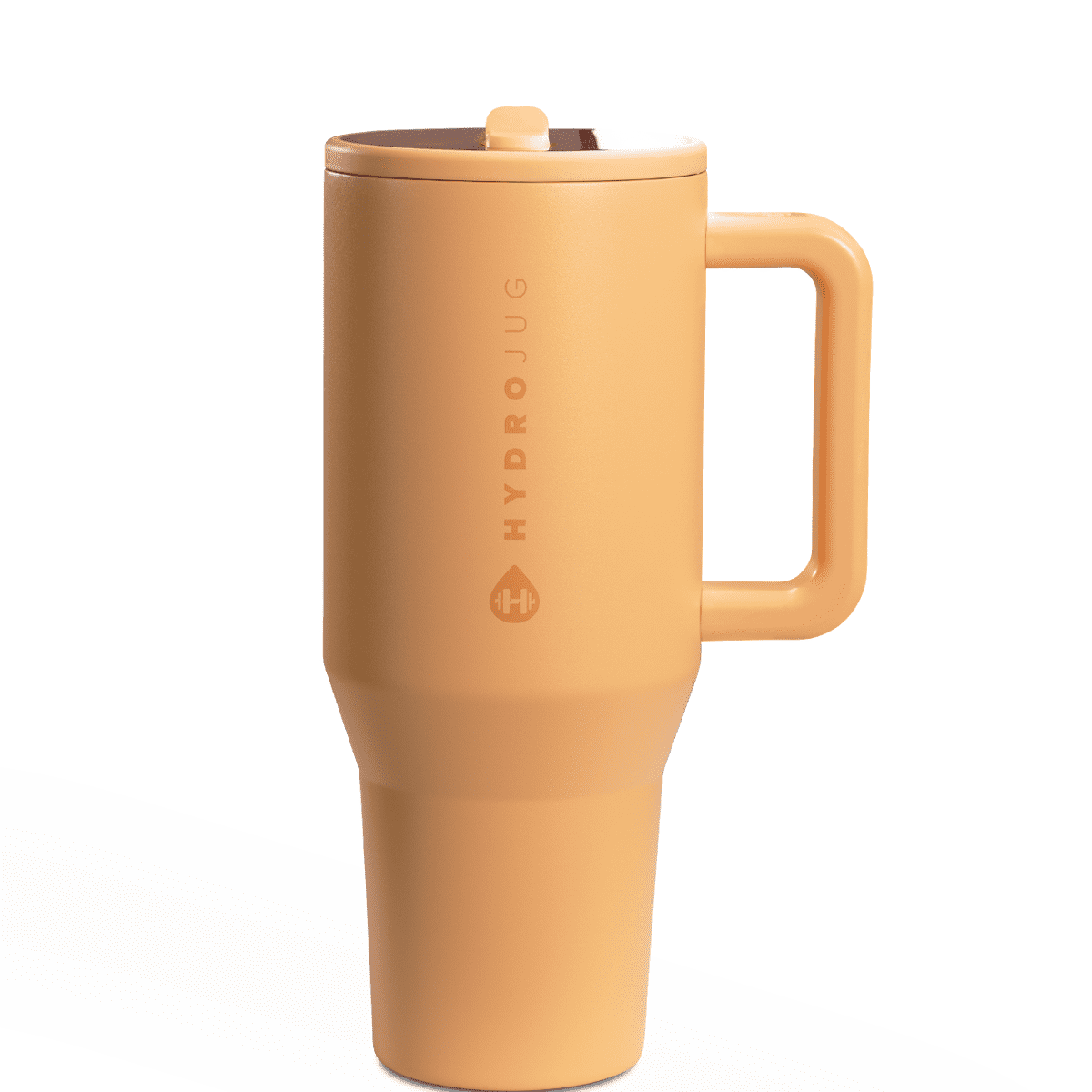 HydroJug Traveler 32 oz Water Bottle, Stainless Steel Insulated Tumbler with Flip Straw and Handle - Pink Sand