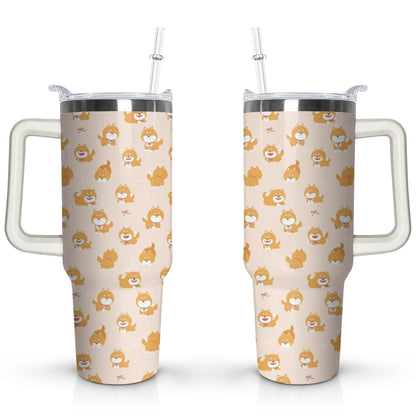 Gift for Dog Lovers Cute Dog Tumbler for Women - 40oz Dog Tumblers with Handle Straw and Lid Tumbler Cup Travel Coffee Mug
