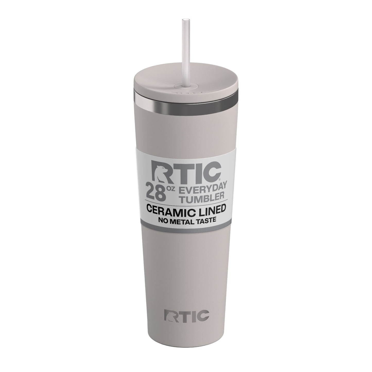 RTIC 28 oz Ceramic Lined Everyday Tumbler, Spill-Resistant Straw Lid, Marine